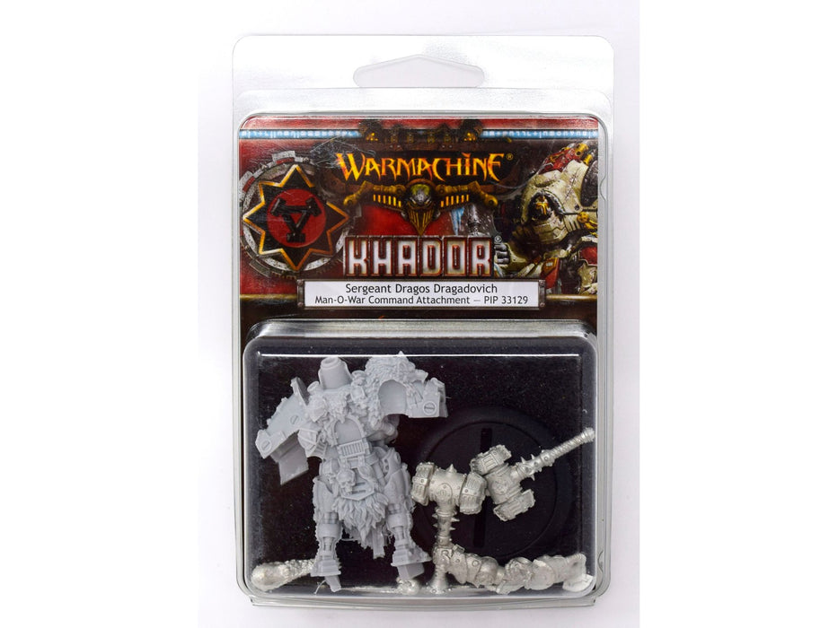 Collectible Miniature Games Privateer Press - Warmachine - Khador - Sergeant Dragos Dragadovich - Khador Command Attachment - PIP 33129 - Cardboard Memories Inc.