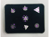 Dice Die Hard Dice - RPG Metal Gunmetal Purple - Set of 7 - Cardboard Memories Inc.