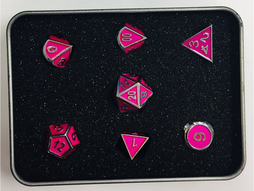 Dice Games Die Hard Metal Forge - Silver Tourmaline - Set of 7 - Cardboard Memories Inc.