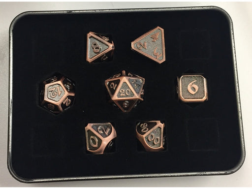 Dice Die Hard Dice - Metal Mythica Battleworn Copper - Set of 7 - Cardboard Memories Inc.