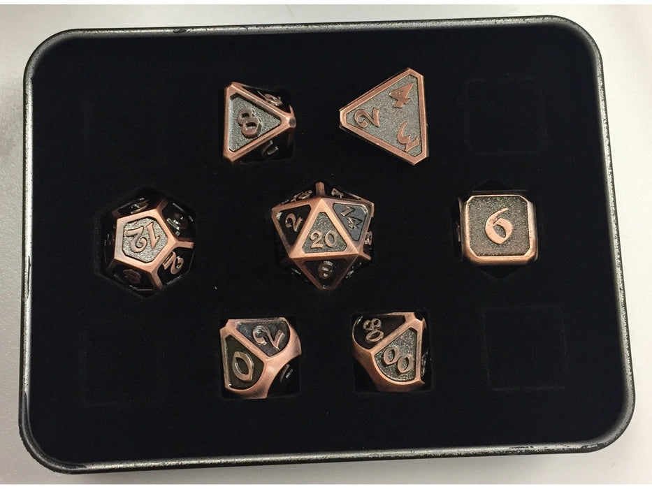 Dice Die Hard Dice - Metal Mythica Battleworn Copper - Set of 7 - Cardboard Memories Inc.