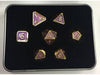 Dice Die Hard Dice - Metal Mythica Gold Amethyst - Set of 7 - Cardboard Memories Inc.