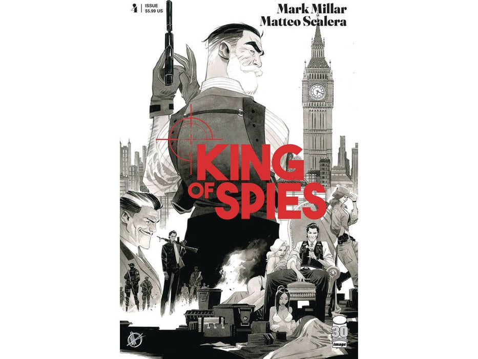 Comic Books Image Comics - King of Spies 004 of 4 - Scalera B&W Variant Edition (Cond. VF-) - 11211 - Cardboard Memories Inc.