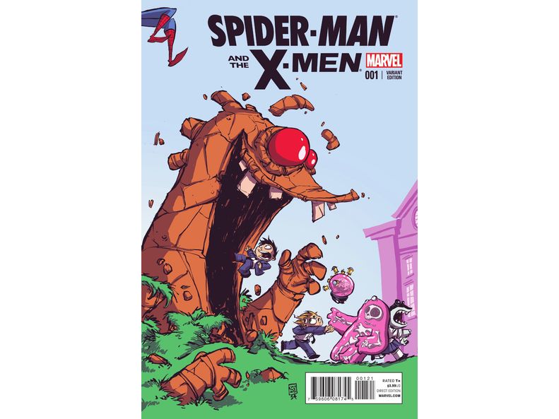 Comic Books Marvel Comics - Spider-Man & The X-Men 001 - Young Variant Edition (Cond. VF-) - 8941 - Cardboard Memories Inc.