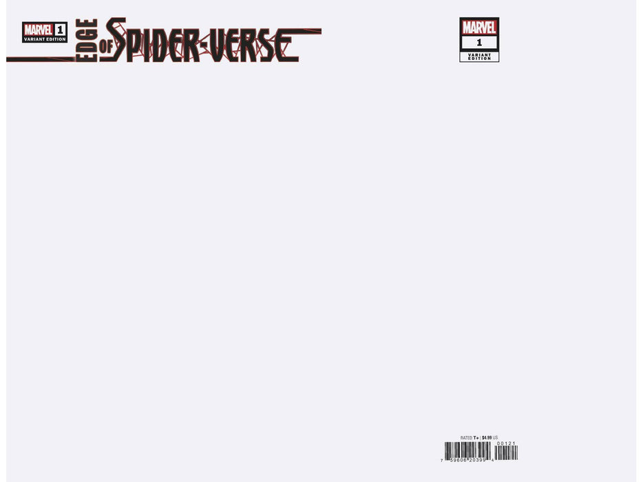 Comic Books Marvel Comics - Edge Of The Spider-verse 001 (Cond. VF-) - Blank Cover Variant Edition - 13790 - Cardboard Memories Inc.