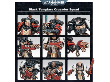 Collectible Miniature Games Games Workshop - Warhammer 40K - Black Templars - Primaris Crusader Squad - 55-45 - Cardboard Memories Inc.