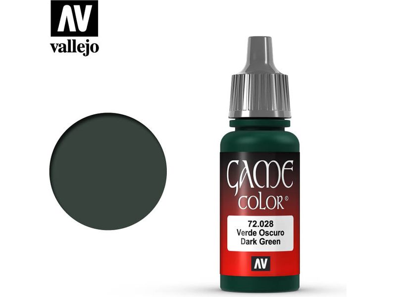 Paints and Paint Accessories Acrylicos Vallejo - Dark Green - 72 028 - Cardboard Memories Inc.