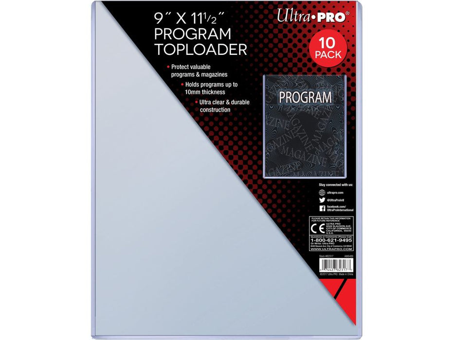 Supplies Ultra Pro - Top Loaders - 9" x 11.5"x 10mm Program Toploader - Cardboard Memories Inc.