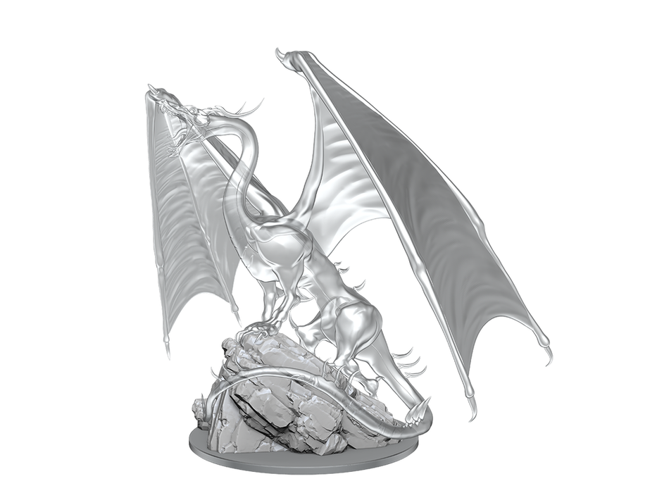 Role Playing Games Wizkids - Dungeons and Dragons - Unpainted Miniature - Nolzurs Marvellous Miniatures - Young Emerald Dragon - 90491 - Cardboard Memories Inc.