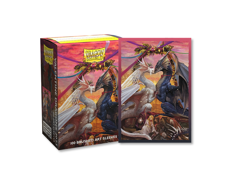 Supplies Arcane Tinmen - Dragon Shield Sleeves - Valentine Dragons 2023 Matte - Package of 100 - Cardboard Memories Inc.