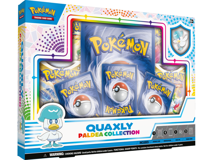 Trading Card Games Pokemon - Paldea Collection - Quaxly - Trading Card Collection Box - Cardboard Memories Inc.