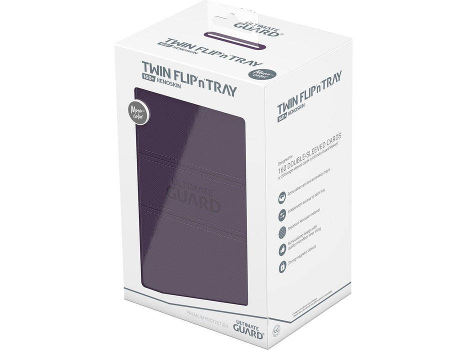 Supplies Ultimate Guard - Twin Flip N Tray Xenoskin - Monocolor Purple - 160 - Cardboard Memories Inc.